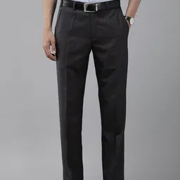 Park Avenue Men Checked Smart Slim Fit Formal Trousers-picture-25