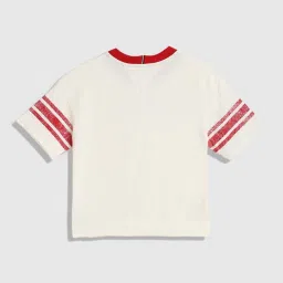 TOMMY HILFIGER Girls Ancient White Cotton Printed T-Shirt image 2