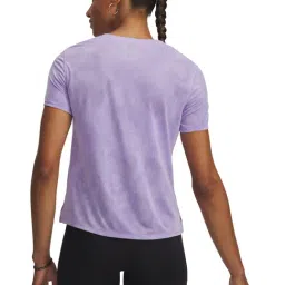 UNDER ARMOUR Purple Regular Fit Printed Short Sleeves Launch Jacquard T-Shirt image 2