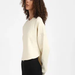 Reebok Off White Cotton TS Vector Sweatshirt image 3