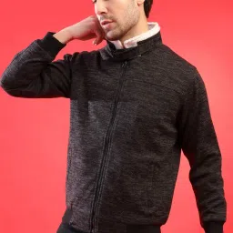 Campus Sutra Charcoal High Neck Jacket image 3