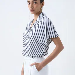 Wardrobe by Westside White Striped Blouse-image-20