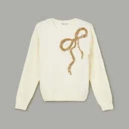 Fame Forever By Lifestyle Off White Regular Fit Embellished Sweater-picture-39