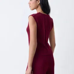 LOV by Westside Burgundy Solid Top image 2