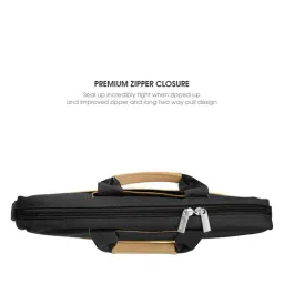 Gripp Hazzle Executive Business Laptop & Tablet Messenger Bag with Shoulder Strap - Black/Brown image 4