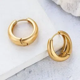 SHREE KRISHNA SHOPPING Women Gold Plated Hoop Earrings-image-36
