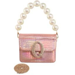 Esbeda Pink Textured Small Sling Handbag-image-23