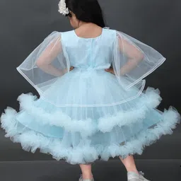 Bongprince Tie and Dye Cape Sleeve Net Fit & Flare Dress image 2