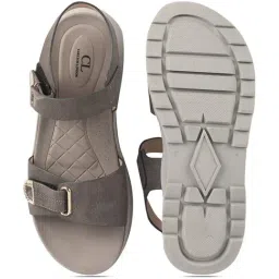 Carlton London Women's Dark Grey Ankle Strap Sandals image 4