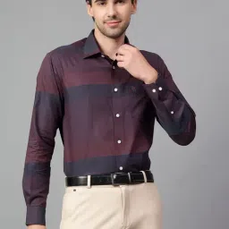 Cantabil Maroon Cotton Regular Fit Printed Shirt-picture-18