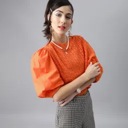 Melon by PlusS Orange self Design Top image 1