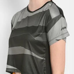 ALCIS Black & Grey Printed Crop T-Shirt image 5
