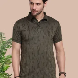 Jinfo Men Printed Polo Collar Slim Fit T-shirt-picture-19