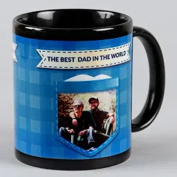 FNP Multicolor Ceramic Best Dad Personalised Ceramic Mug (325 ml) image 3
