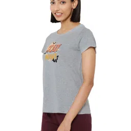 Soie Grey Printed Lounge T-Shirt image 4