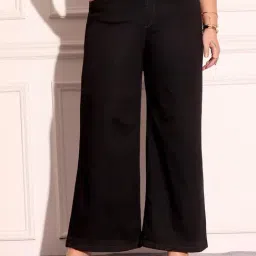 Miss Chase A+ Black Denim Solid High Rise Jeans-picture-32