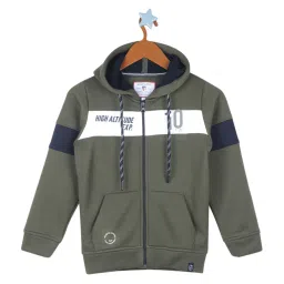 Monte Carlo Kids Olive Green Printed Full Sleeves Sweatshirt image 1