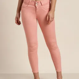 Kraus Jeans Women K4050 Pink Regular Fit Mid-Rise Clean Look Stretchable Jeans-picture-29