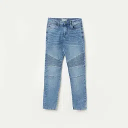 Fame Forever by Lifestyle Kids Blue Cotton Slim Fit Jeans-picture-28