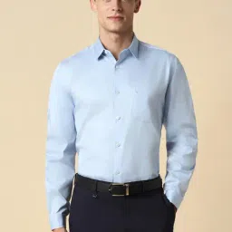 Allen Solly Blue Cotton Slim Fit Shirt-picture-34