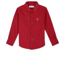 U.S. Polo Assn. Kids Red Solid Full Sleeves Shirt-picture-26