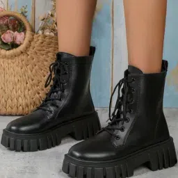 Shoetopia Kids Black Derby Boots-picture-11