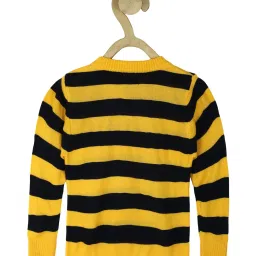 allen solly junior Allen Solly Kids Yellow & Black Self Design Full Sleeves Sweater image 2