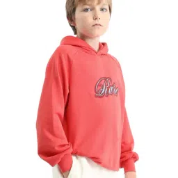 Rare Ones Boys Red Cotton Embroidered Relaxed Fit Sweatshirt image 3