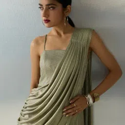 Vark by Westside Gold Shimmer Detailed Ready-To-Wear Saree image 4