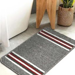 Hosta Homes Grey & Red Cotton Water Absorbent Anti Skid Multipurpose Mat-picture-7