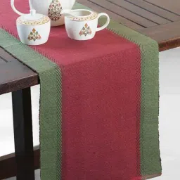 Fabindia Home Zeeya Red & Green Cotton 600 GSM Table Runner-image-67
