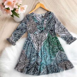 Bella Moda Girls Multicolor Cotton Printed Full Sleeves Casual Dresses-picture-42