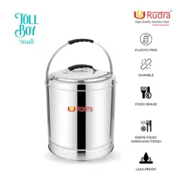 Rudra Silver Stainless Steel Casserole with Side Handle image 3