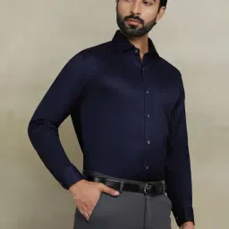 JadeBlue Navy Cotton Regular Fit Shirt image 4