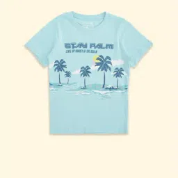 Pantaloons Junior Blue Cotton Printed T-Shirt-image-58