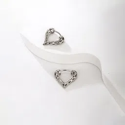 Jewels Galaxy Heart Shaped Half Hoop Earrings-picture-37