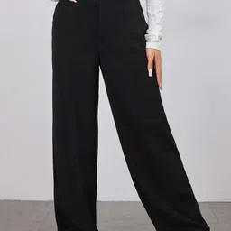 KERI PERRY Women Relaxed Straight Leg High-Rise Trousers-image-50