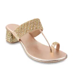 Metro Women's Rose Gold Toe Ring Sandals-image-81