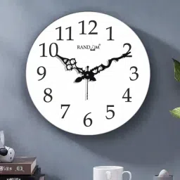 Random White Plastic Round Wall Clock-picture-43