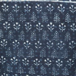 Taavi Floral Pure Cotton Fusion Block Print Saree image 4