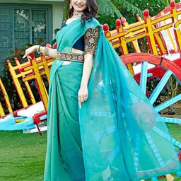 K 5 Fashion Organza Saree-picture-17
