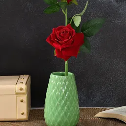 CLIO'S HERITAGE STORE Green Textured Ceramic Table Vase-image-64