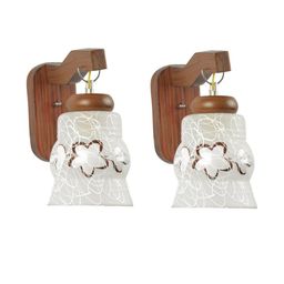 Somil Premium Designer Glass Wall / Night Lamp Elegant & Stylish Dcor Accent for Modern Interiors, color- White, Brown, Size:- 19 X 27 X 29 CM-picture-44