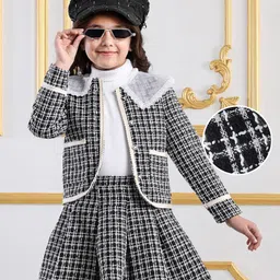 Mark & Mia Full Sleeves Party Suit Checkered - Black & White-picture-15