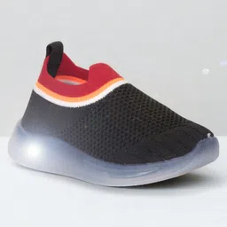 Lil Lollipop Mesh Detailed LED Slip On Shoes - Black-picture-12