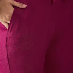 Sangria Floal Embroidered A-Line Kurta Set image 3