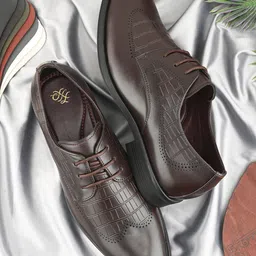 House of Pataudi Men Textured Formal Derbys-picture-34