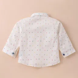 Robo Fry Cotton Knit Full Sleeves Printed 3 Piece Party Suit with Hat & Bow - Blue image 3