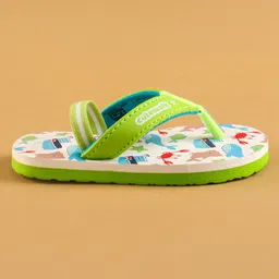 Cute Walk by Babyhug Flip Flops with Backstrap & Sea life Theme - Light Green image 4