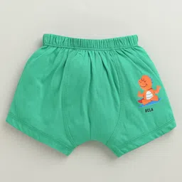 BUMZEE Cotton Knit Pack Of 3 Cute Animals Printed Trunks - Orange & Green image 5